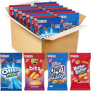 OREO Mini Cookies, CHIPS AHOY! Mini Cookies, Nutter Butter Bites & RITZ Bits Cheese Crackers Variety Pack, 15 Big Bags