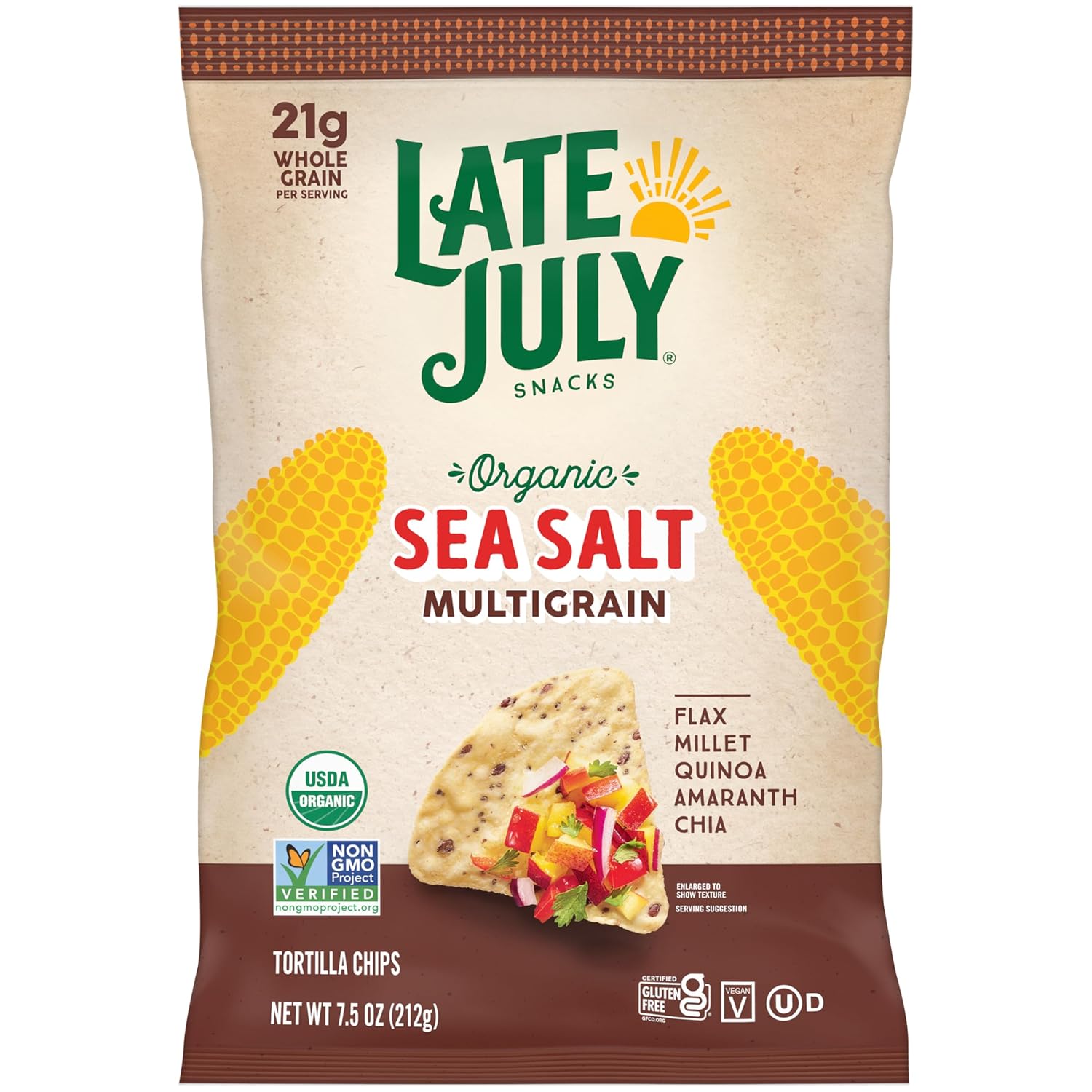 Late July Organic Sea Salt Multigrain Tortilla Chips, 7.5 Ounce