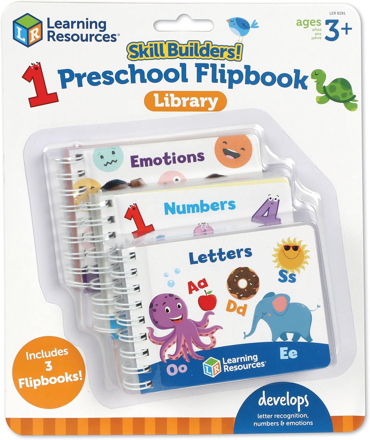 Learning Resources Skill Builders! Preschool Flipbooks -3 Pieces, Ages 3+, Preschool Learning Activities, ABC and Numbers for Toddlers, Activity Book