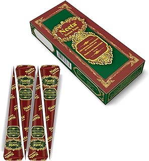 Neeta 4 Pack 100% Natural Ready to Use Henna Paste Hair Dye Cones Reddish Brown Color tubes color for women Perfect for Spot hair coloring, Long-lasting and Cruelty-Free