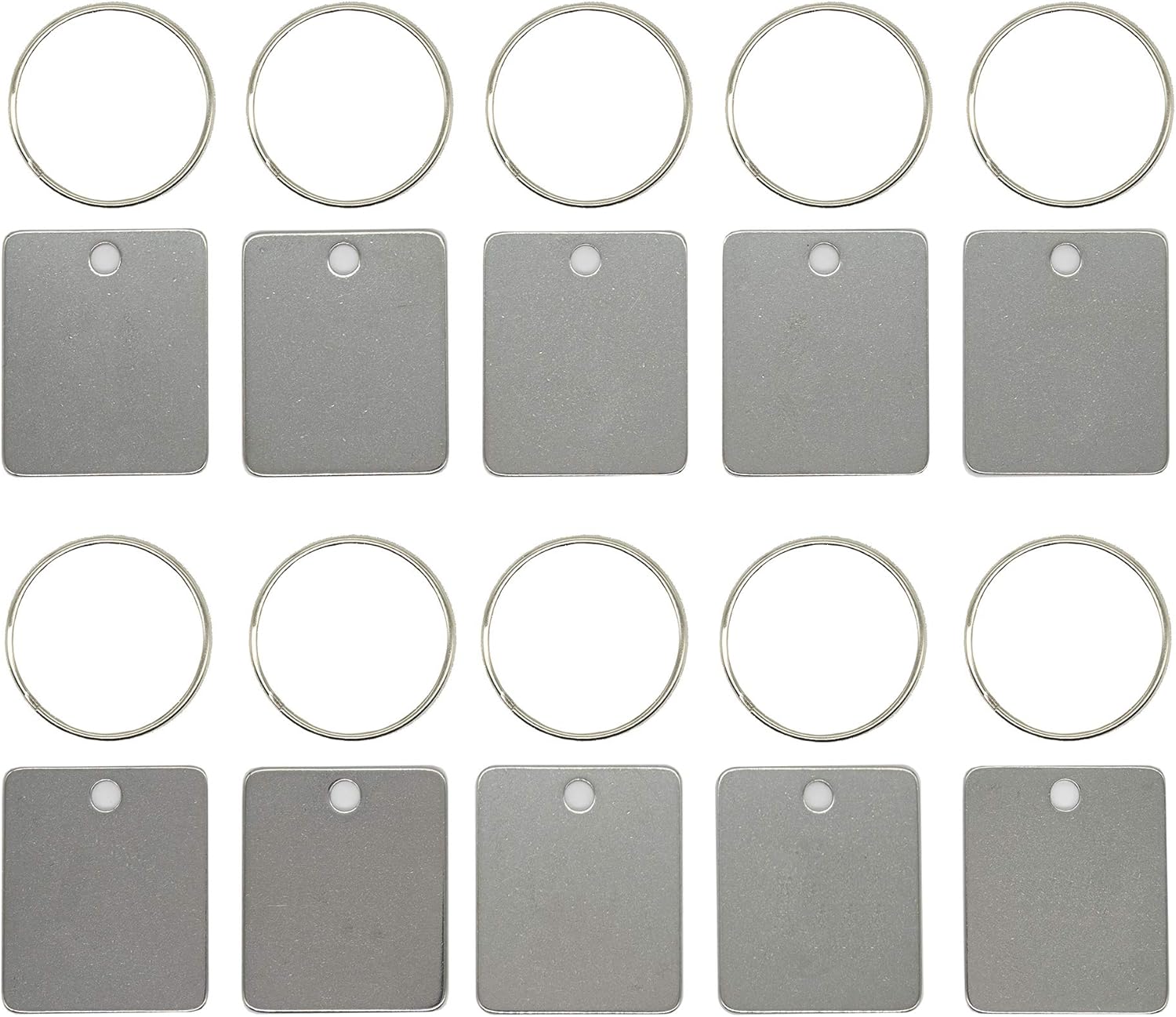 StayMax Rectangle Engraving Blanks Stainless Steel Tags 25 Pack