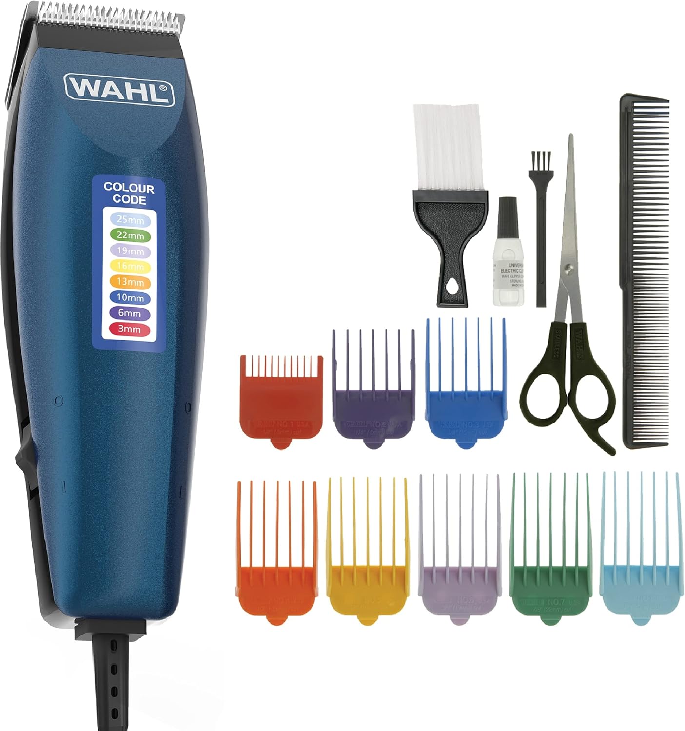 Wahl Colour Pro Corded Clipper, Hair Clippers for Men, Head Shaver, Men's Hair Clippers, Colour Coded Clipper Guides, Corded, Family at Home Haircutting