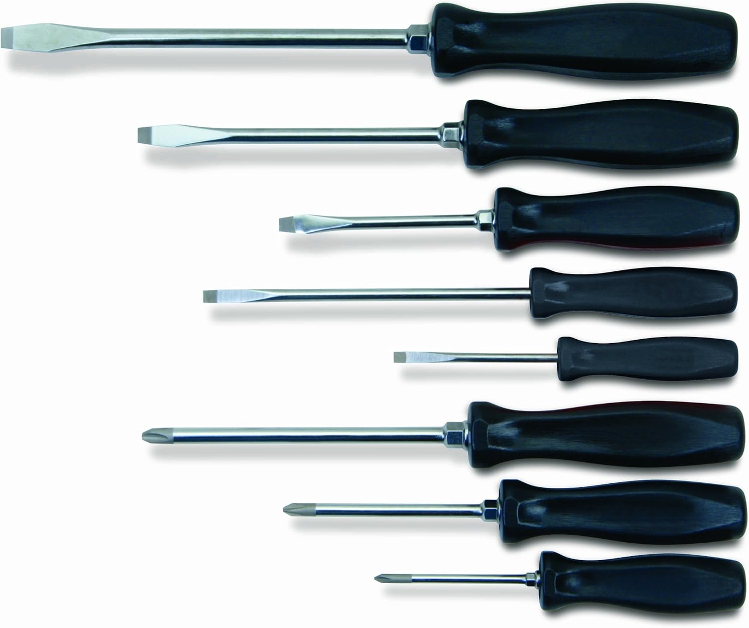 Williams 8-Piece Endurogrip Multi-Size Screwdriver Set, Keystone Slots Hex Bolster & Phillips, Comfort Grip Prevents Slippage, Extra Strength Steel Chrome Blades