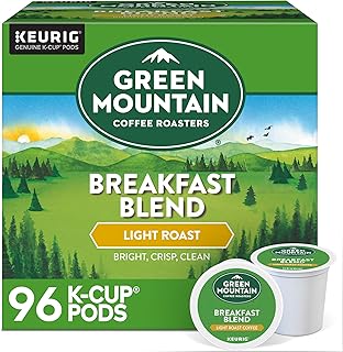 Green Mountain Coffee Roasters Breakfast Blend Single-Serve Keurig K-Cup Pods, Light Roast Coffee, 96 Count