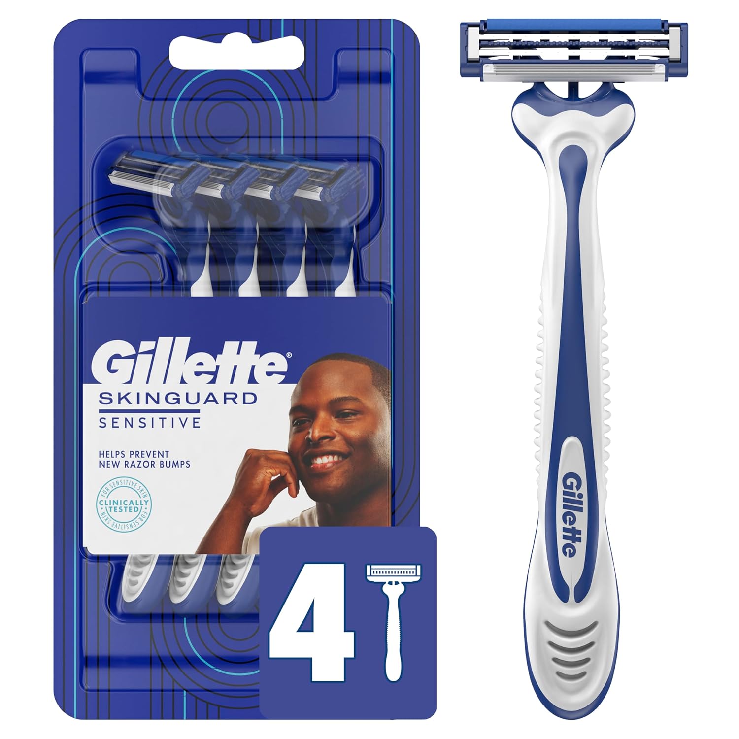 Gillette SkinGuard Razors for Men, Gillette Razor, 4 Count