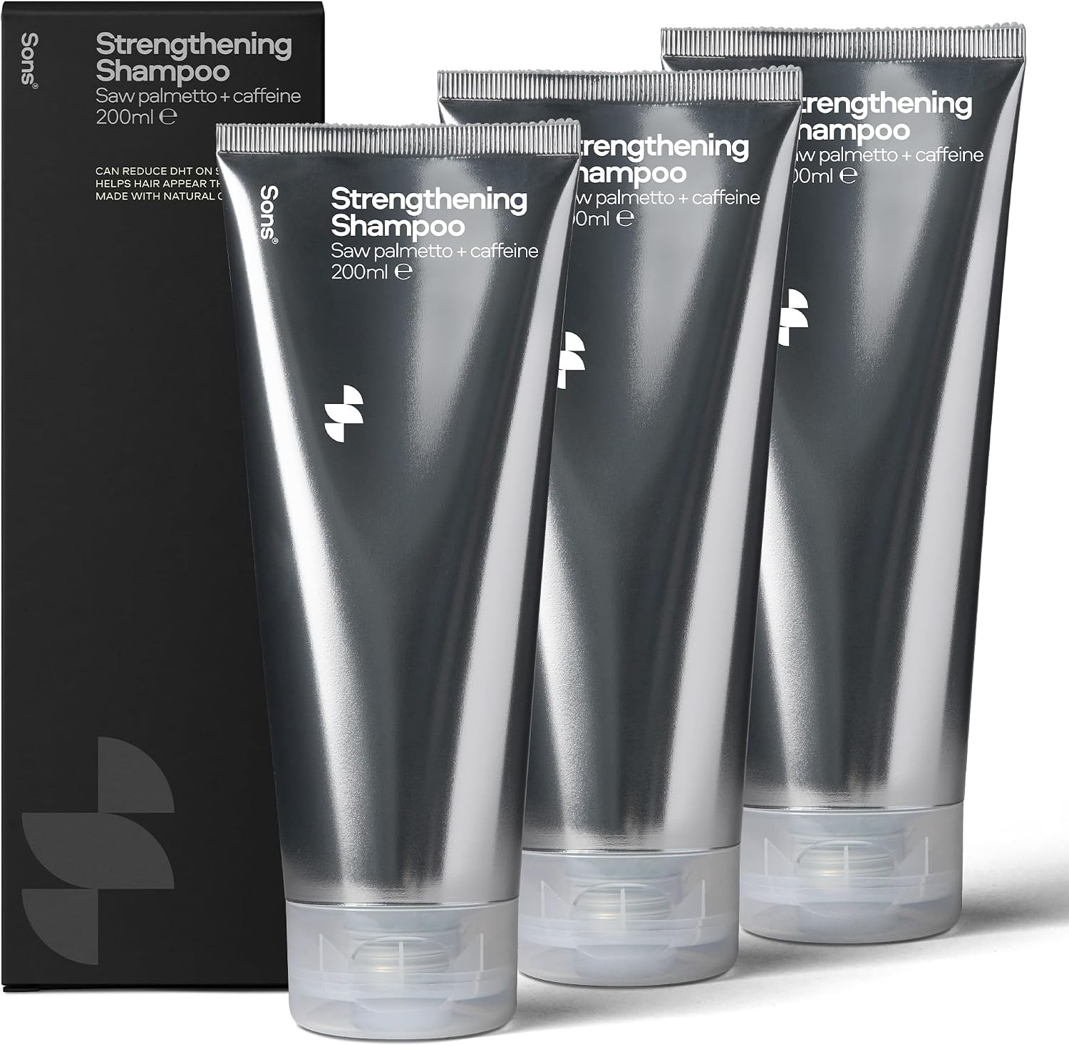 Sons Hair Growth Shampoo (3x200ml) for Men With Caffeine & Saw Palmetto