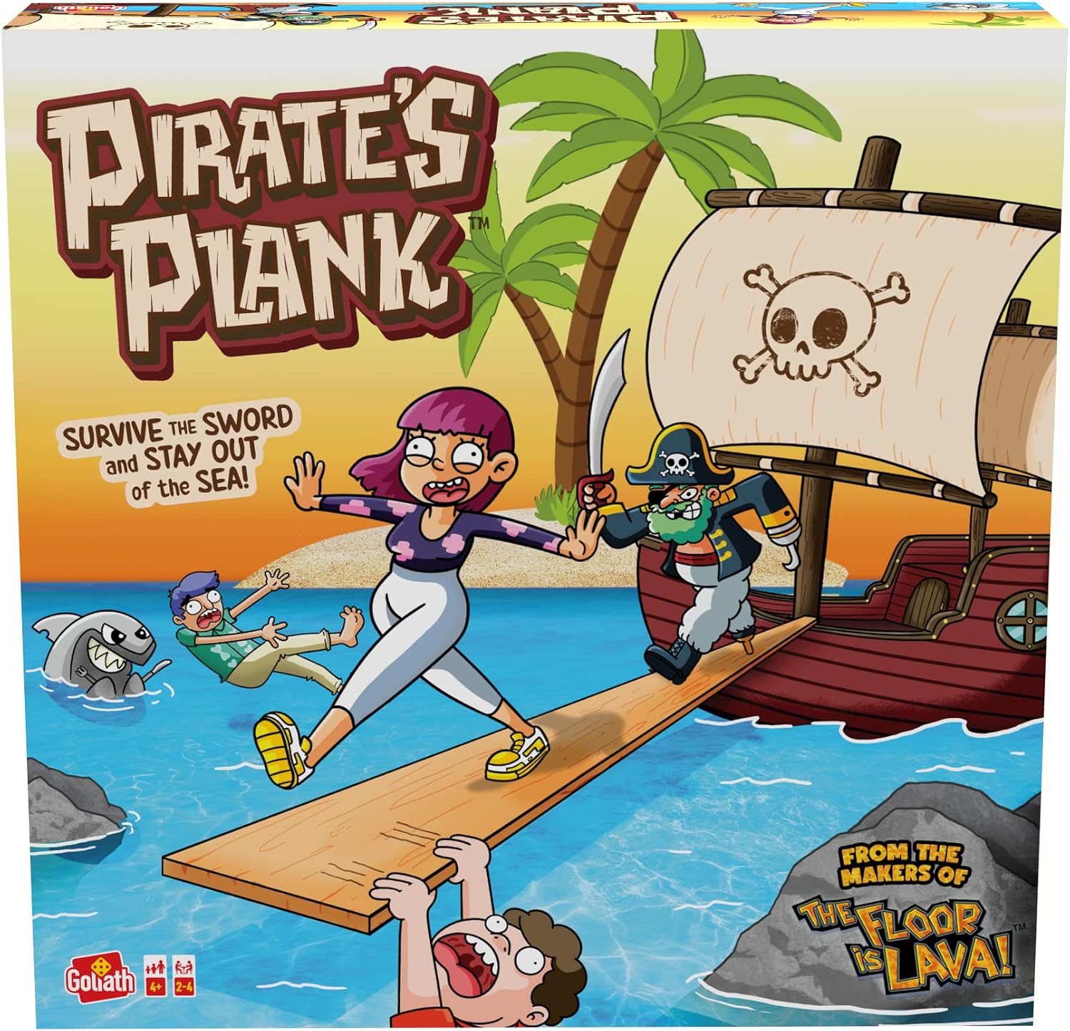 Goliath Games Pirate's Plank: Survive the Sword and Stay Out of the Sea! | From the Makers of The Floor is Lava | Kids Party Games | For 2-4 Players | Ages 4+