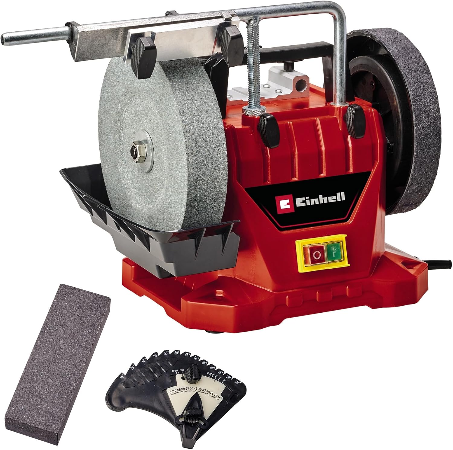 Einhell TC-WG 200 Wet Bench Grinder | 200 x 40mm High Speed Wet-Stone Grinding Wheel And 180 x 30mm Leather Honing Wheel| Electric Wet Grinder For Grinding, Polishing And Sharpening
