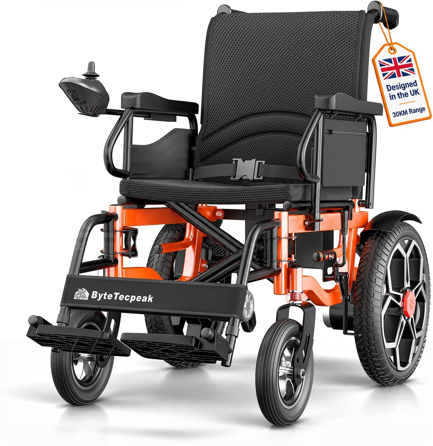 D09 Folding Electric Wheelchair for Adults,Max 150kg,42cm Tyres,30km Range