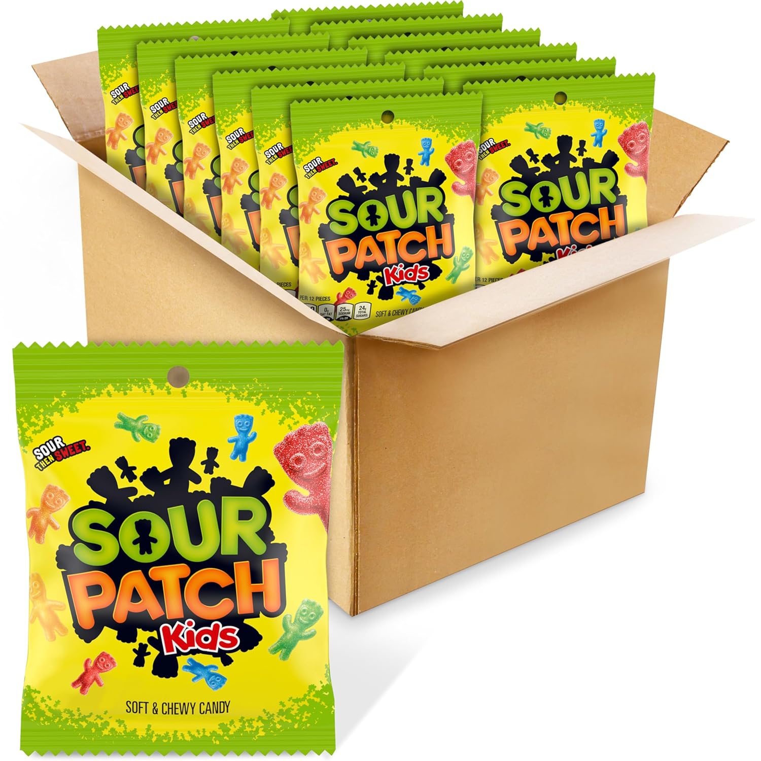 Sour Patch Kids Original Soft & Chewy Candy, 3.6oz (Pack of 12)