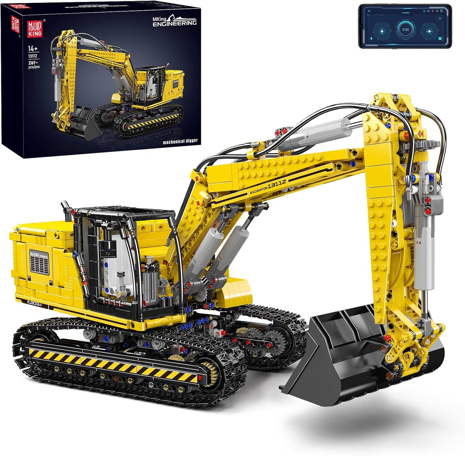 Mould King 13112 Upgraded RC Excavator Building Sets, 2169+ PCS Model Kits