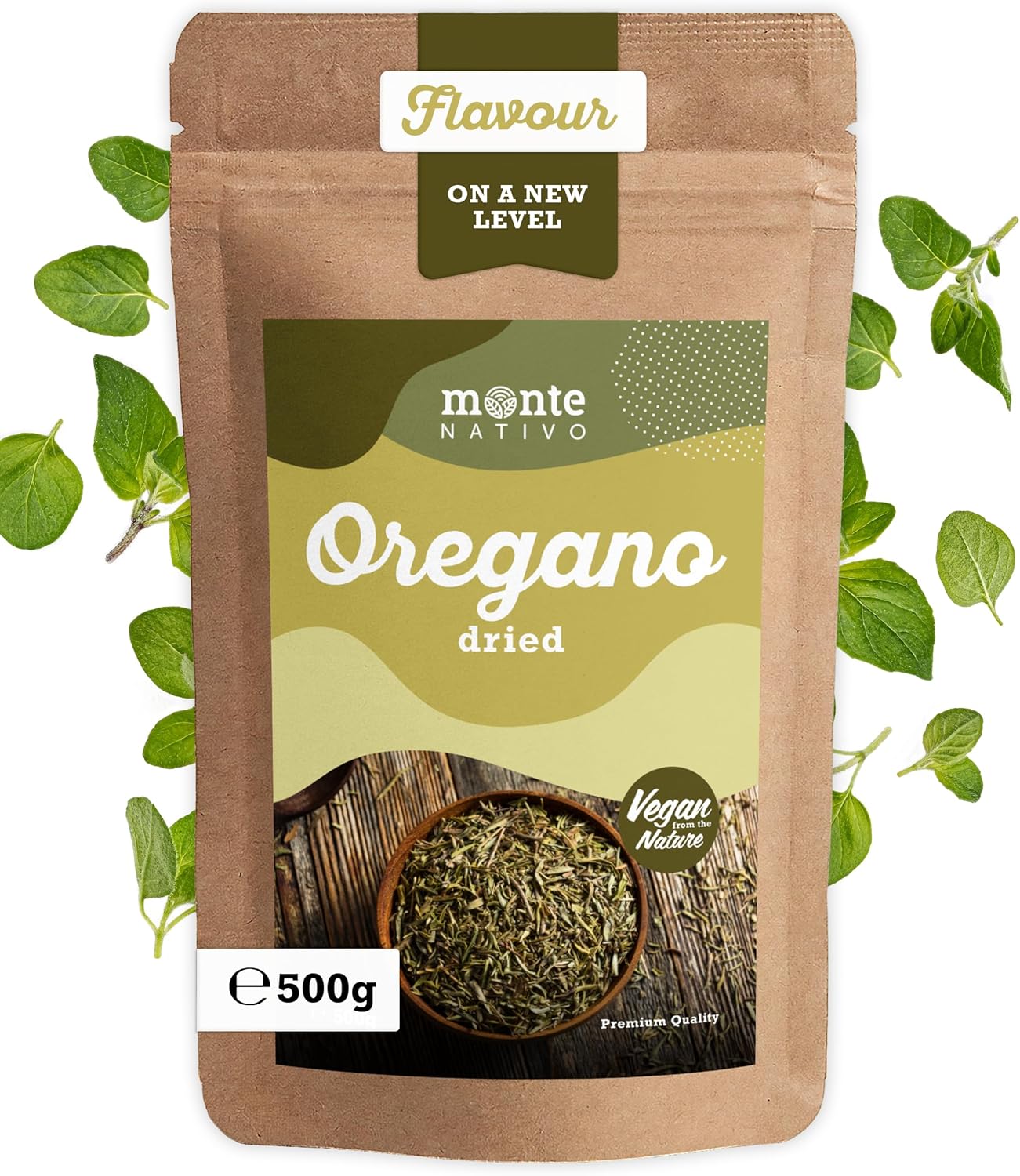 Oregano dried Monte Nativo (500g) - Rubbed Oregano perfect for Pasta and Pizza - Gently dried and aromatic Spices ideal for Cooking and Seasoning
