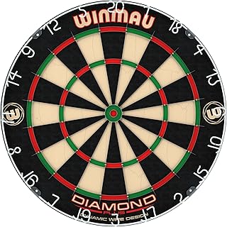 Winmau Diamond Plus Professional Bristle Dartboard - Official Tournament Specification - Staple-Free Bullseye