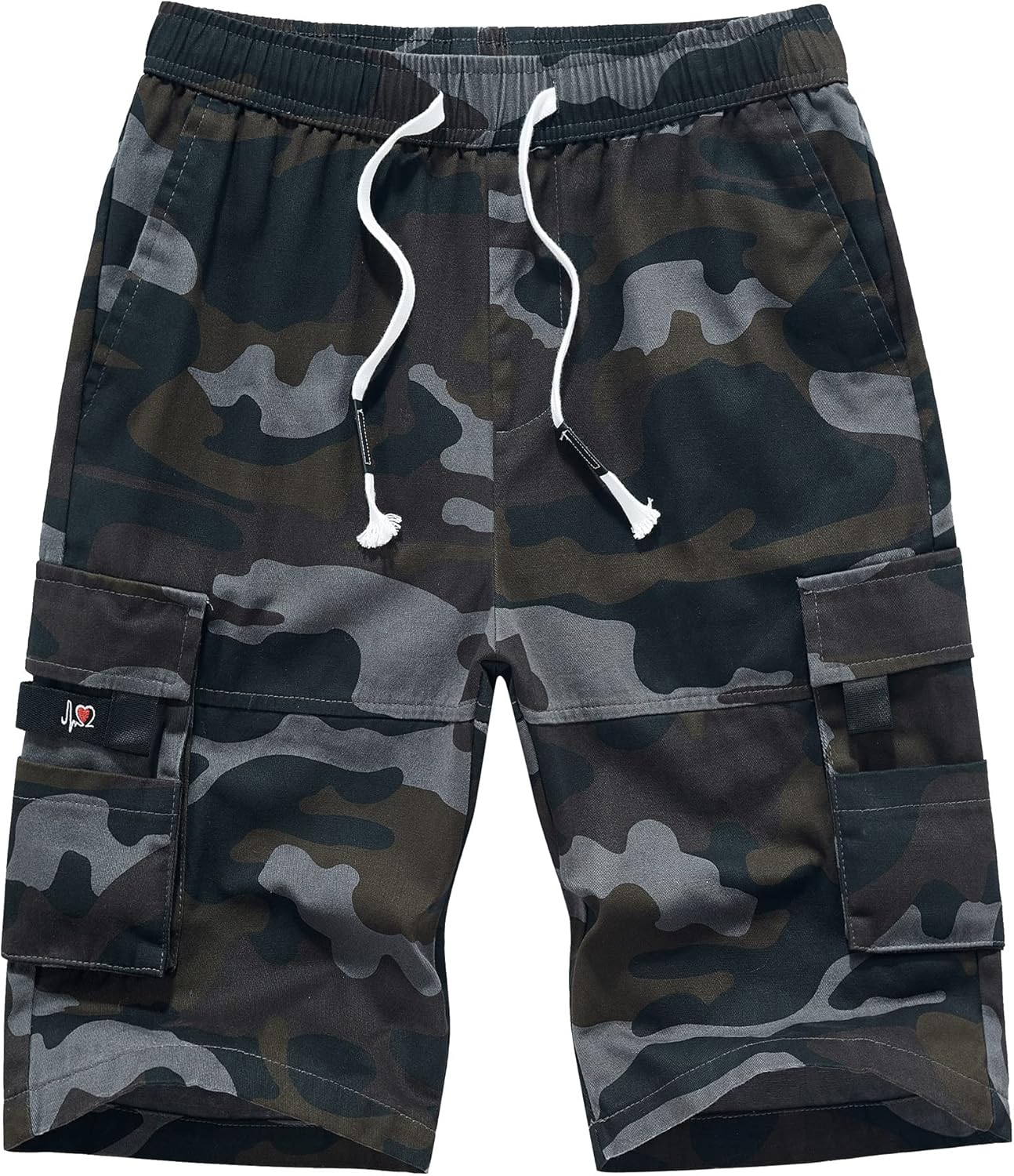 APTRO Mens Shorts Cargo Combat Casual Cotton Elastic Waist Shorts with Multi Pockets Summer Workwear CG01