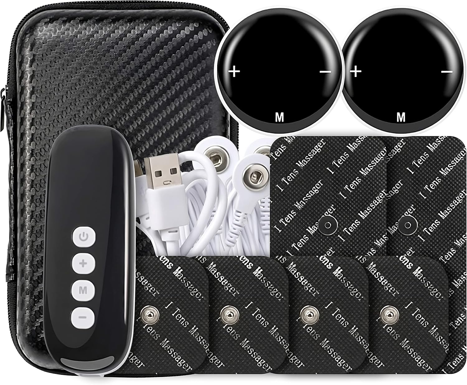 Wireless TENS & EMS Unit with Remote Control, 10 Modes with 39 Levels Intensity Sync Stim Massager Unit Muscle Stimulator for Pain Relief Therapy/Muscle Conditioning/Relax, 6pcs Electrode Pads & Case
