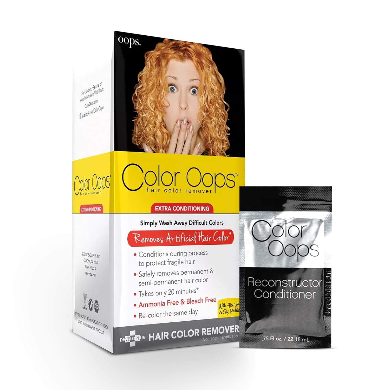 Color Oops Extra Conditioning Hair Color Remover and Reconstructor Conditioner Bundle, Hair Dye Remover Processes in 20 Minutes, Safely Removes Permanent & Semi-Permanent Dye