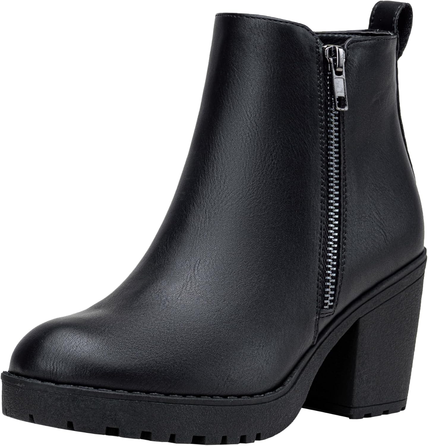 Vepose Women’s Ankle Chunky Heeled Boots, Platform Fashion Short 9018 Booties with Zipper