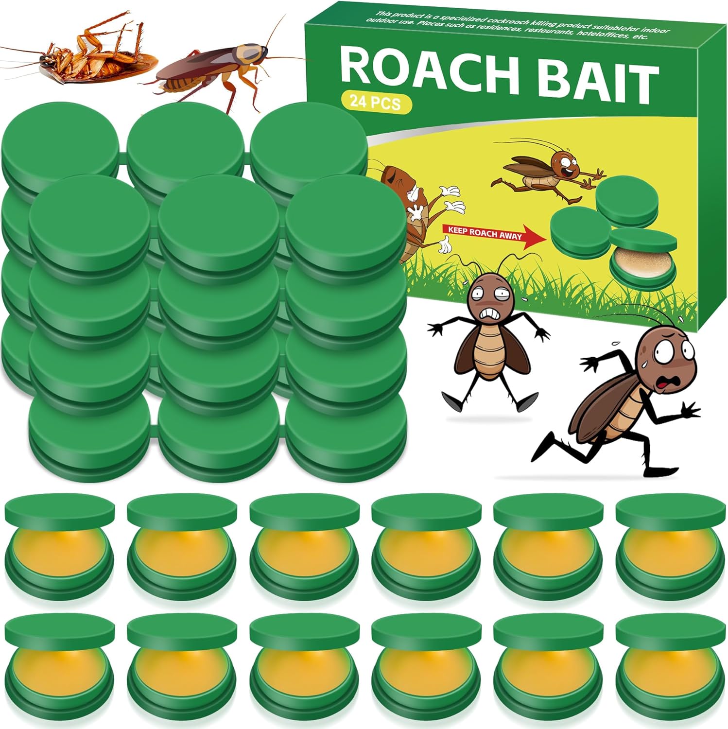 Roach Bait - Cockroach Killer Indoor Infestation, Roach Traps Cockroach Bait Gel, Get Rid of Roaches Permanently Indoor Home & Outdoor Infestation, Cockroaches Repellent Killer (12)