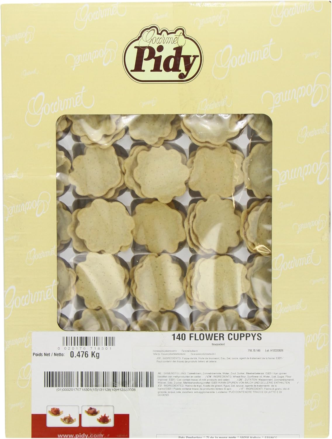 Pidy Flower Cuppys Shallow Petal Shaped Neutral Canape Pastry Cups - 140 Portions