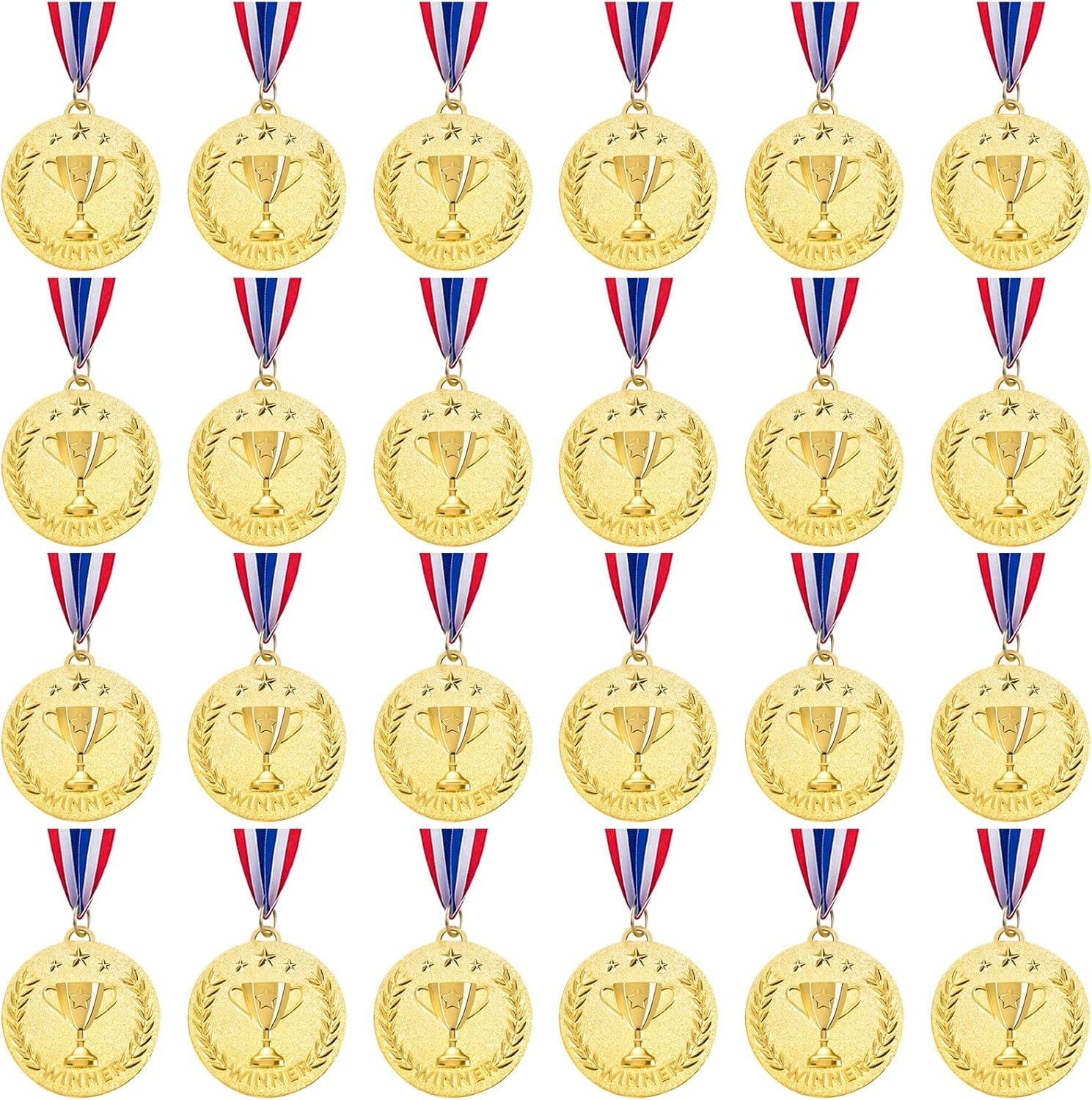 Caydo 12/24 Pieces Gold Award Medals Metal Winner Medals for Award for Adults for Competitions, Sports Events, Party, 2 Inch