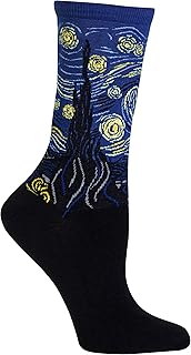 Hot Sox Women's Fun Famous Artist Paintings Crew Socks - 1 Pair Pack - Cool & Artistic Novelty Art Gifts