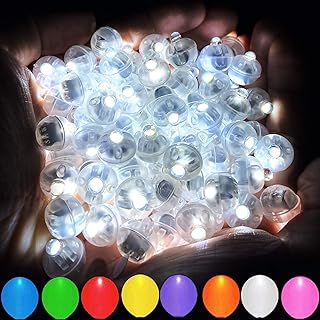 Aogist 100pcs White LED Balloon Light,Tiny Light Mini Round Led Ball Lamp for Paper Lantern Balloon,Indoor Outdoor Event - Fun Halloween Christmas Party Wedding Decoration Supplies