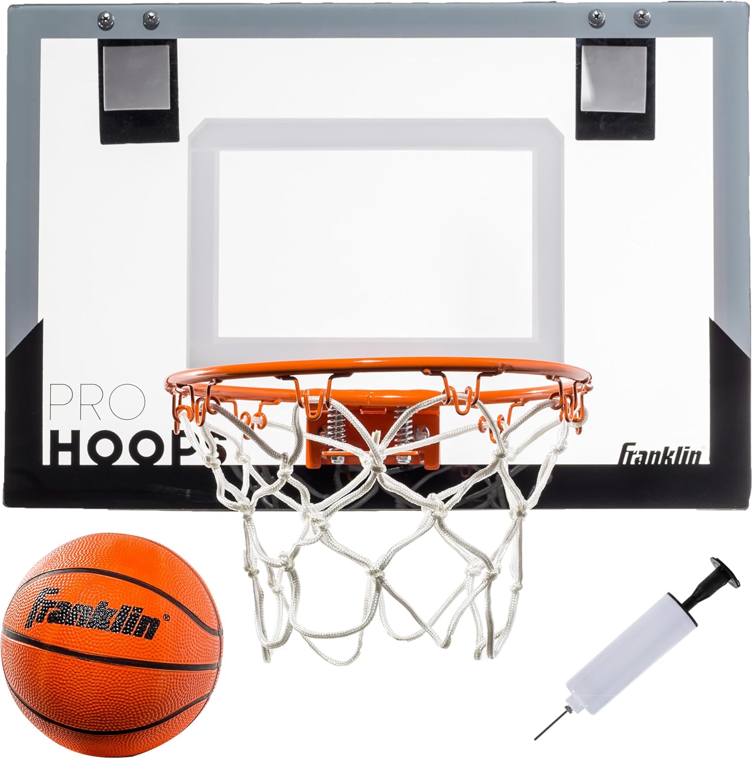 Franklin Sports Mini Basketball Hoops-Indoor Over The Door Mini Hoop+Basketball Sets-Perfect Accessory for Bedroom+Office