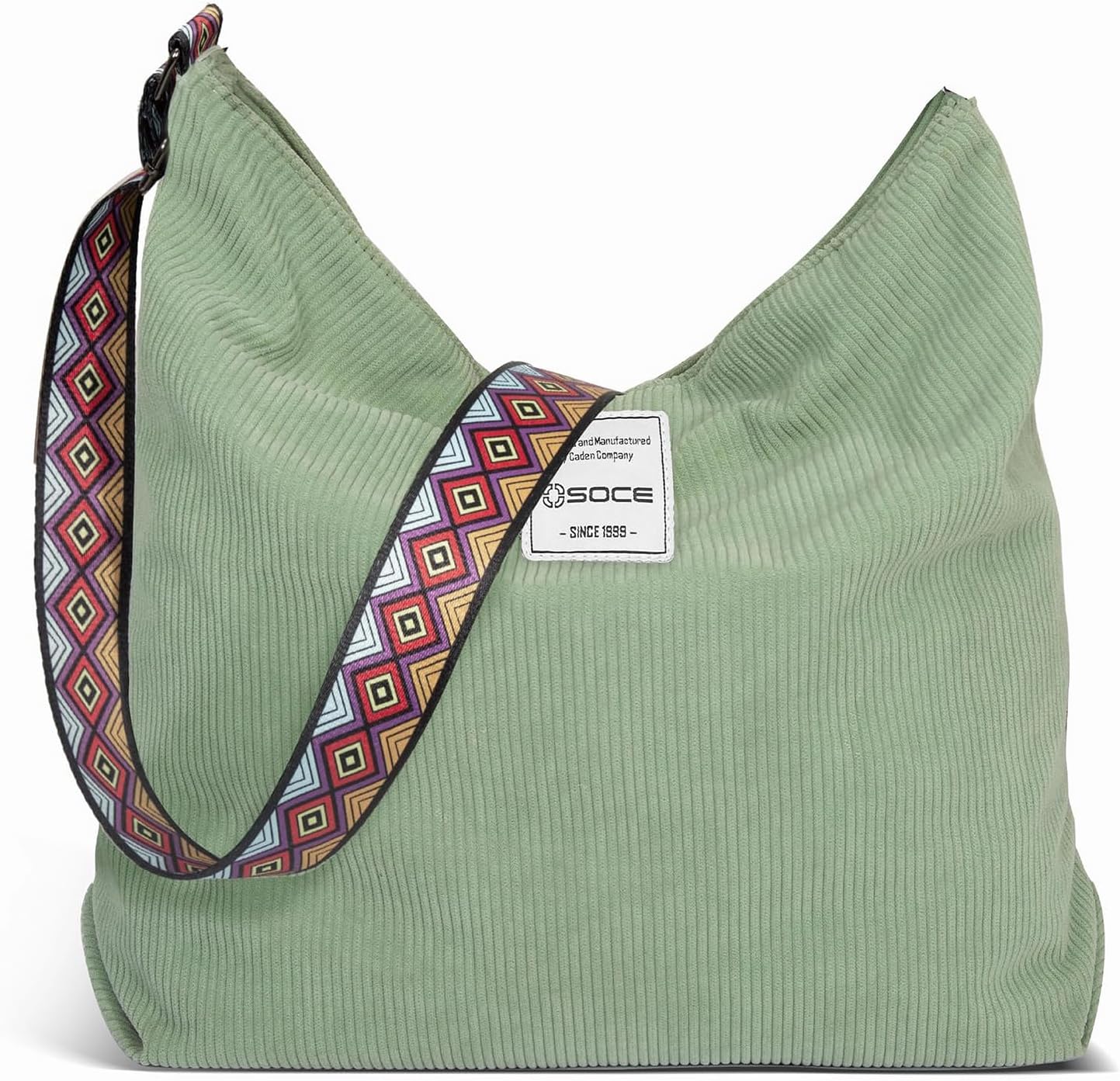 OSOCE Corduroy Totes Bag for Women with Adjustable Strap Large Crossbody Hobo Bag Casual Handbag Fashion Shoulder Bag