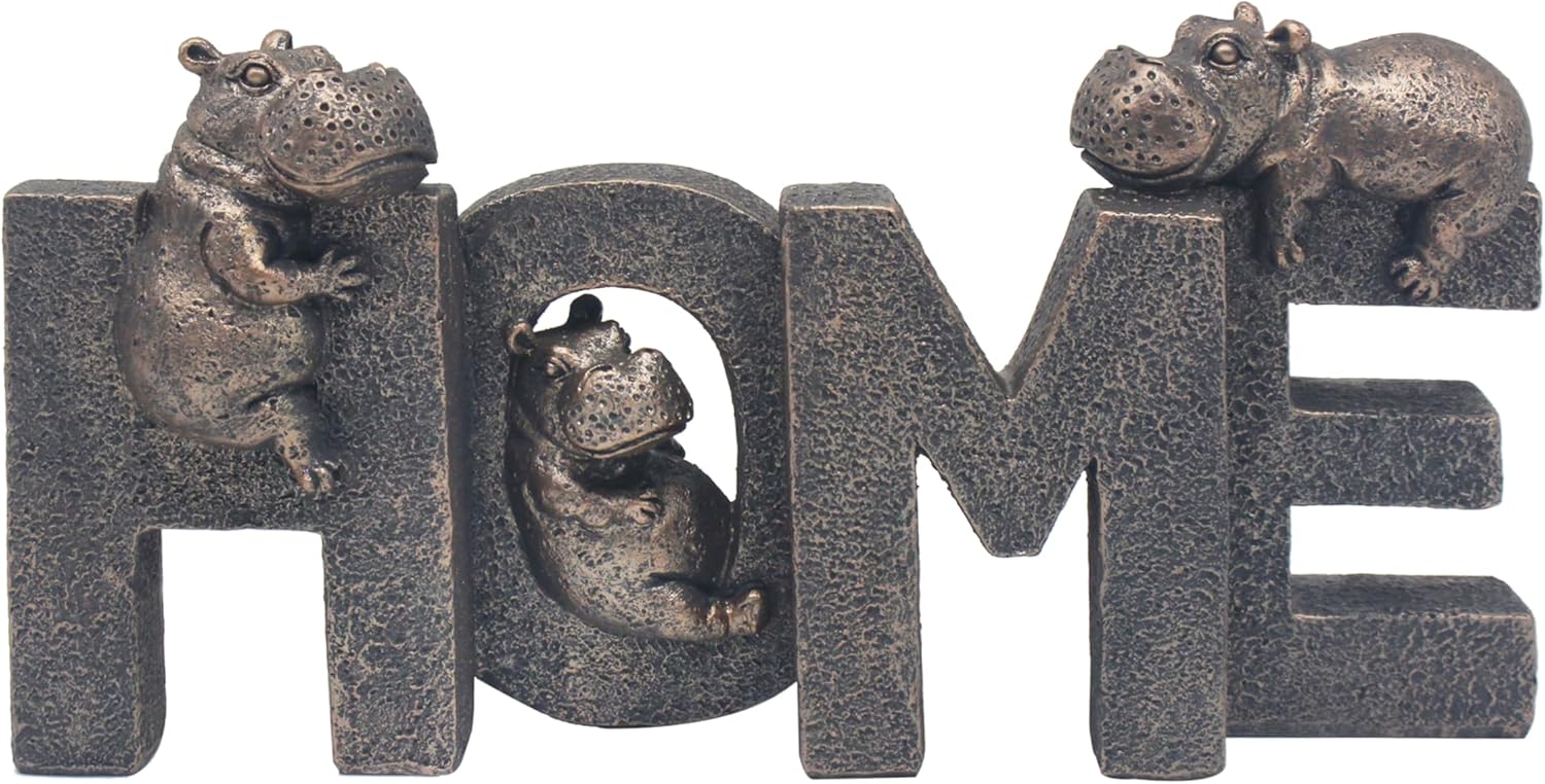 The Leonardo Collection Happy Hippo Home Home Decor Figurines & Ornaments For Home & Office | Decorative Accessories Statues For Indoor & Outdoor | Lovely Gifts for Women & Men