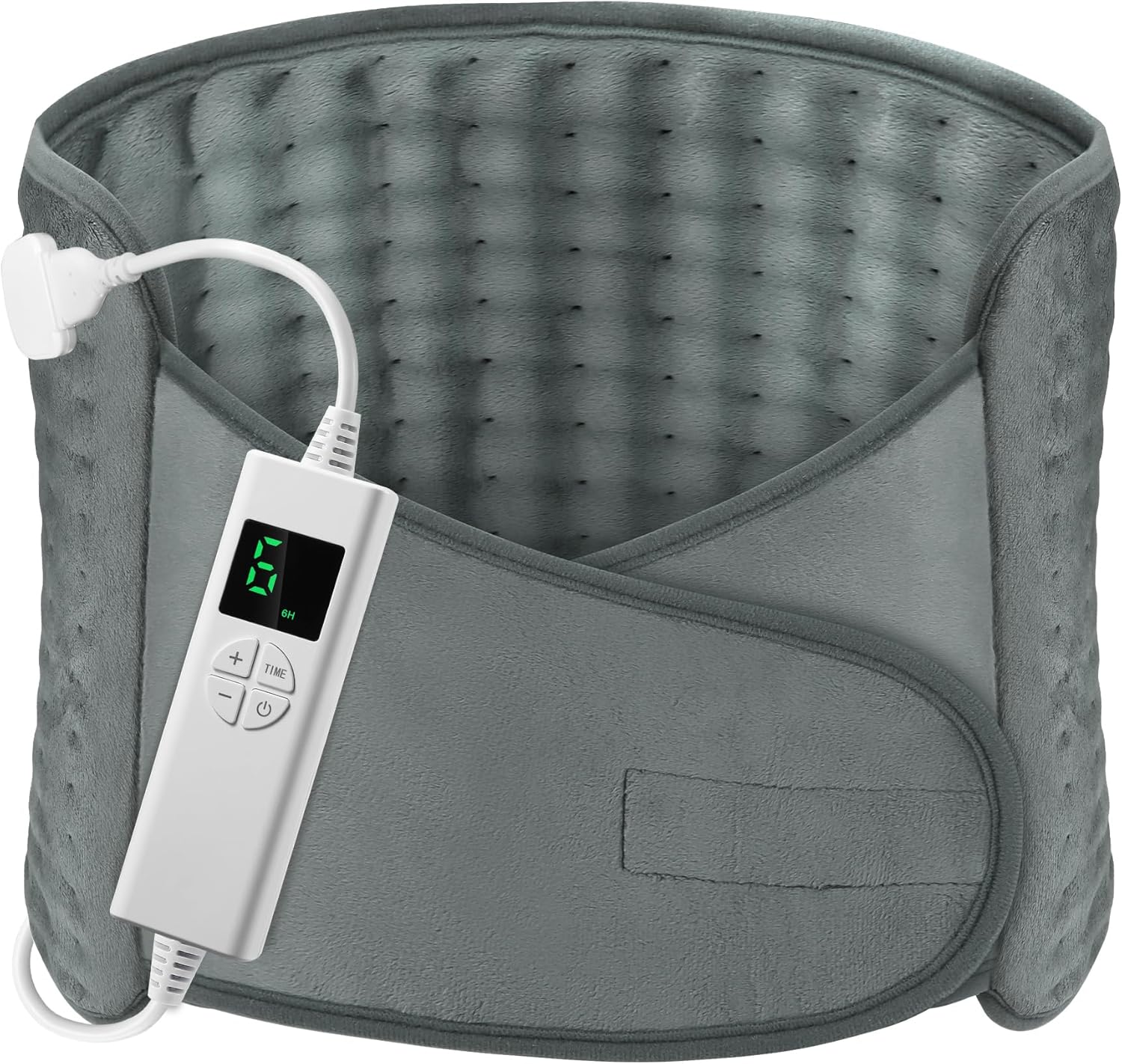 Heat Pad OneAmg 49"X12" Heating Pads for Back Pain Relief with 6 Heating Settings and Auto Shut Off Soft Machine Washable Electric Heat Pads with Velcro for Abdominal Neck Shoulder Pain Relief Grey