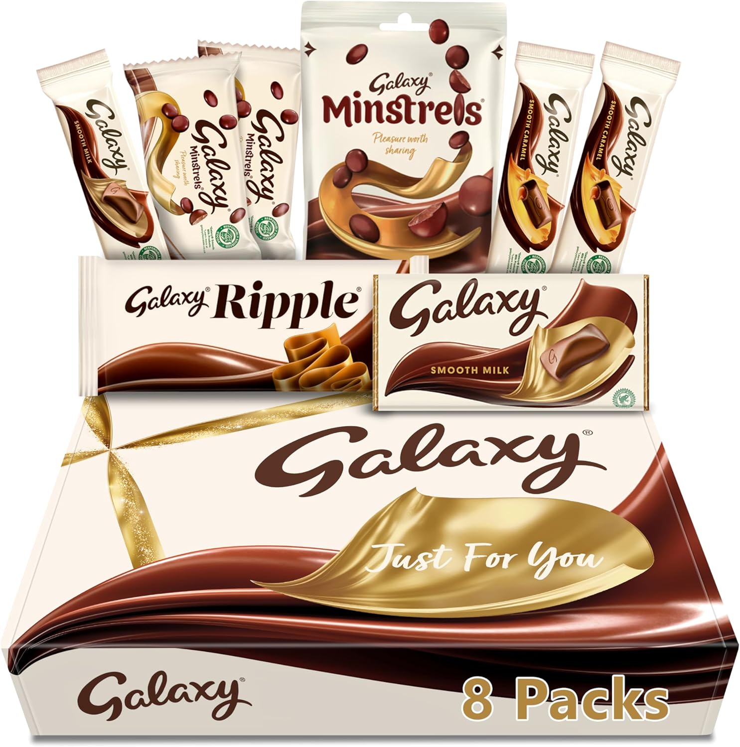 Galaxy Variety Chocolate Hamper Gift Box | Smooth Milk | Minstrels | Smooth Caramel | Ripple