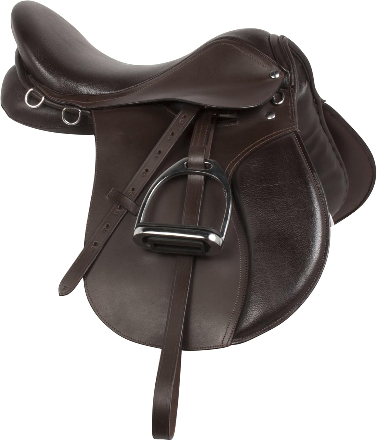 New 15 16 17 18 Premium Brown Leather Show Jumping Eventing English Riding Horse Saddle TACK Stirrups Leathers All Purpose