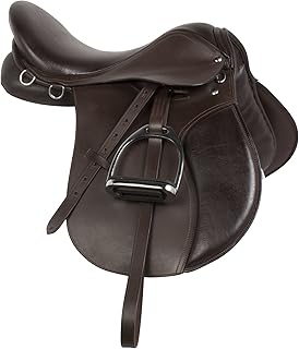 New 15 16 17 18 Premium Brown Leather Show Jumping Eventing English Riding Horse Saddle TACK Stirrups Leathers All Purpose