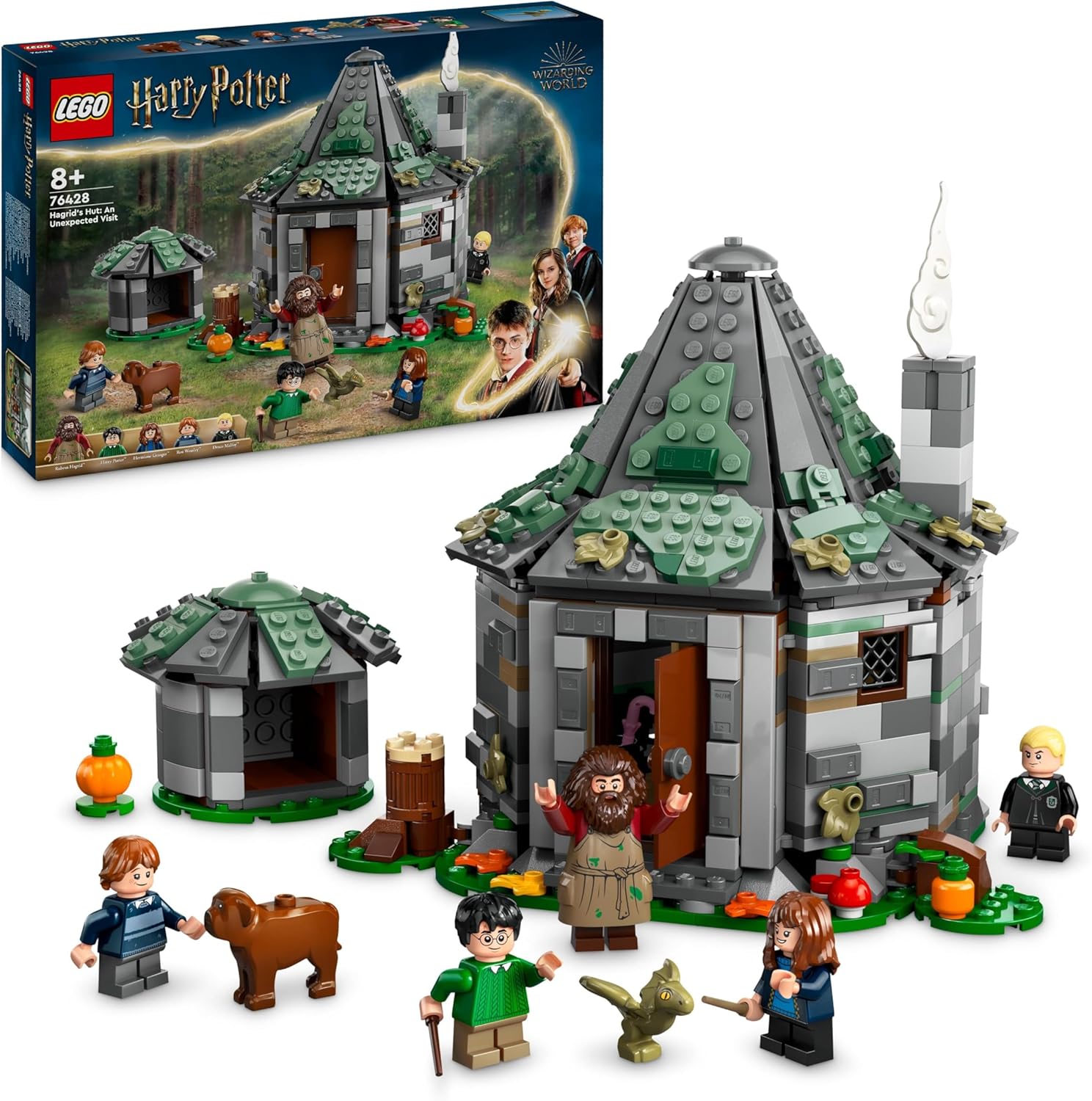 LEGO Harry Potter Hagrid’s Hut: An Unexpected Visit, Toy House for 8 Plus Year Old Kids, Boys & Girls, Includes Dragon and Dog Figures plus 5 Character Minifigures Incl Hermione & Ron, Gift Idea 76428