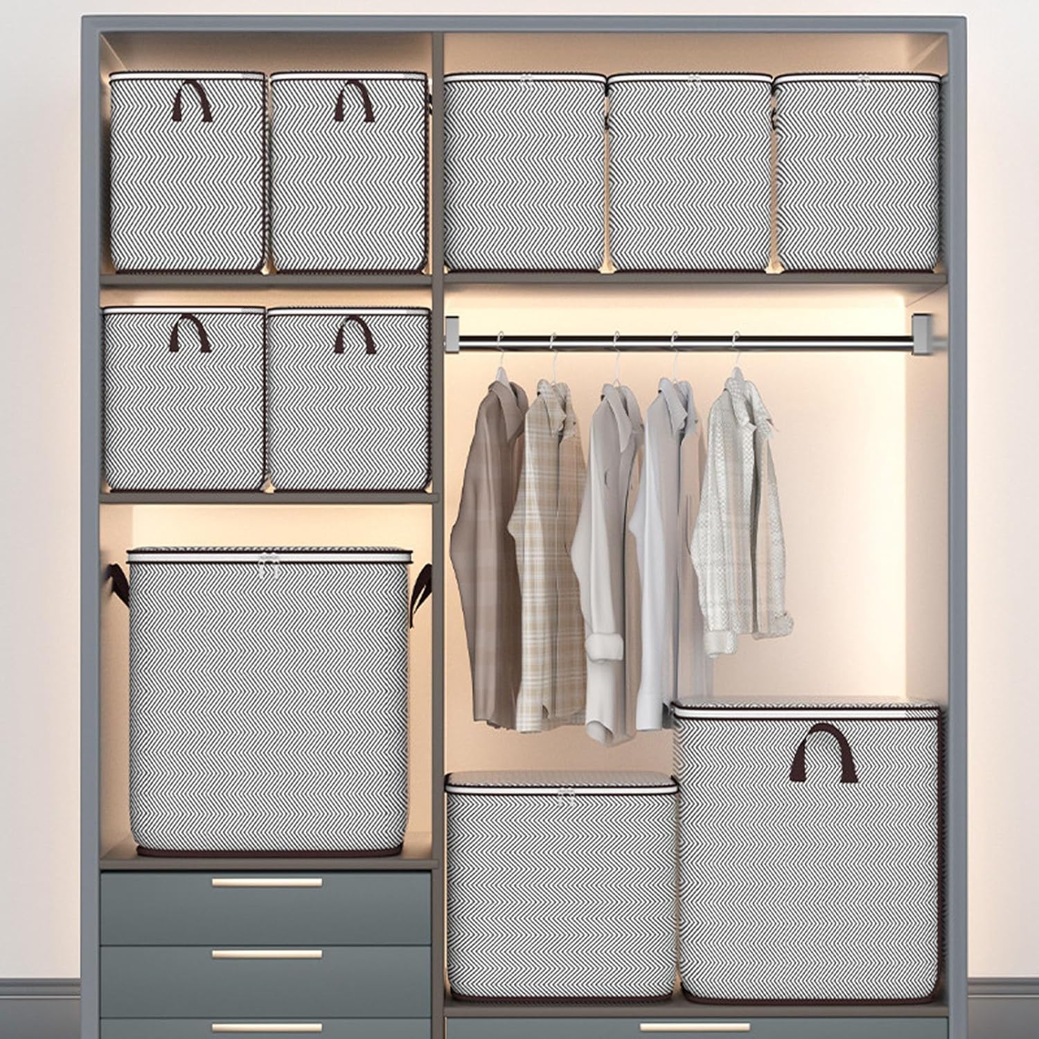 Deals of The Day Clearance, Clothes Storage Organizer, Clothing Storage, Non-Woven Zipper Storage Bag Moving Quilt Storage Basket Travel Large-Capacity Clothing Storage Bag, Space Saving Storage Bag