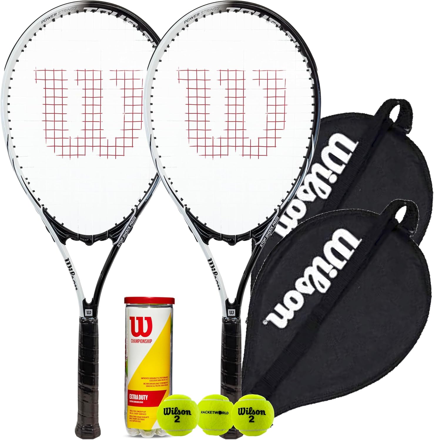 Wilson Tour Slam 50/50 Black-White Tennis Racket Twin Set 2025