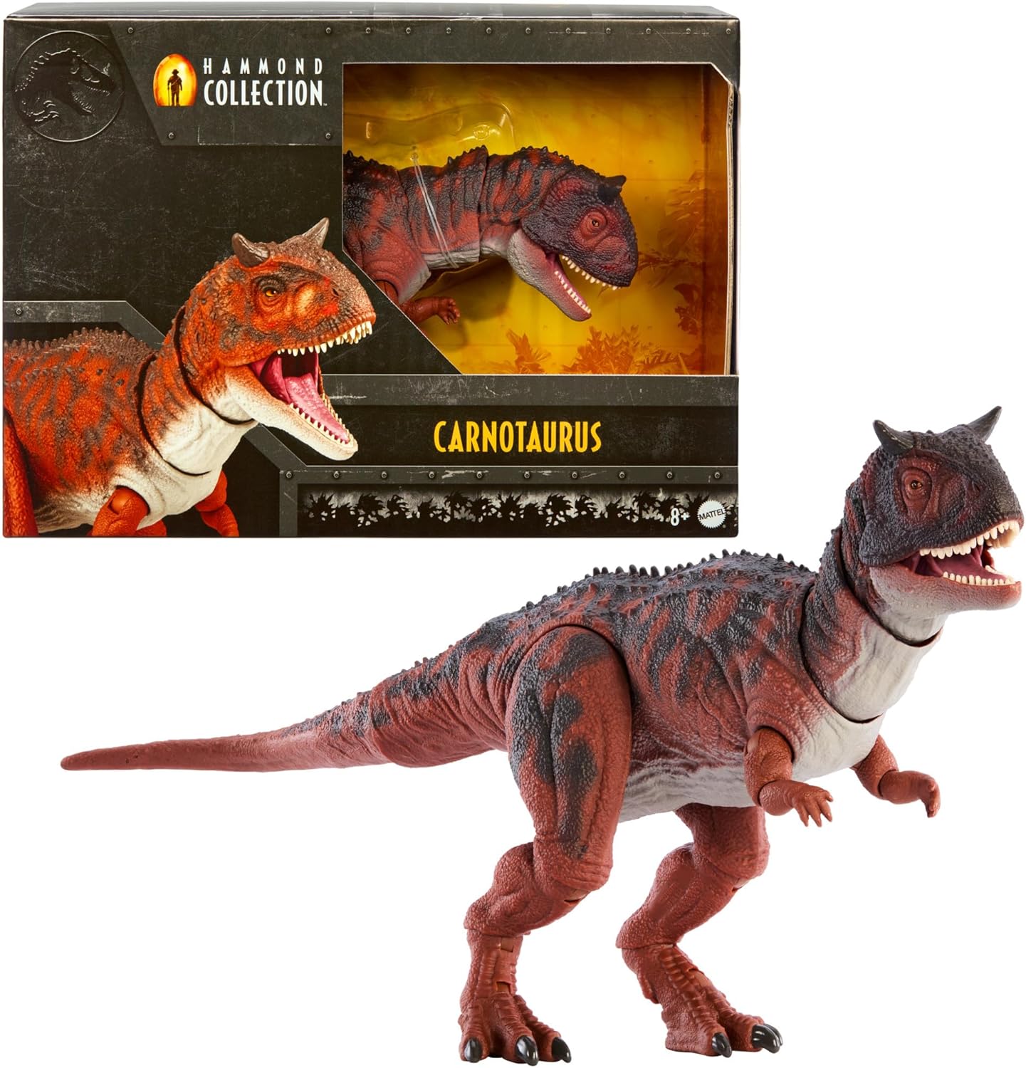 Jurassic World Hammond Collection Fallen Kingdom Carnotaurus Dinosaur Action Figure, Large Species Premium Articulated Figure, HTK44