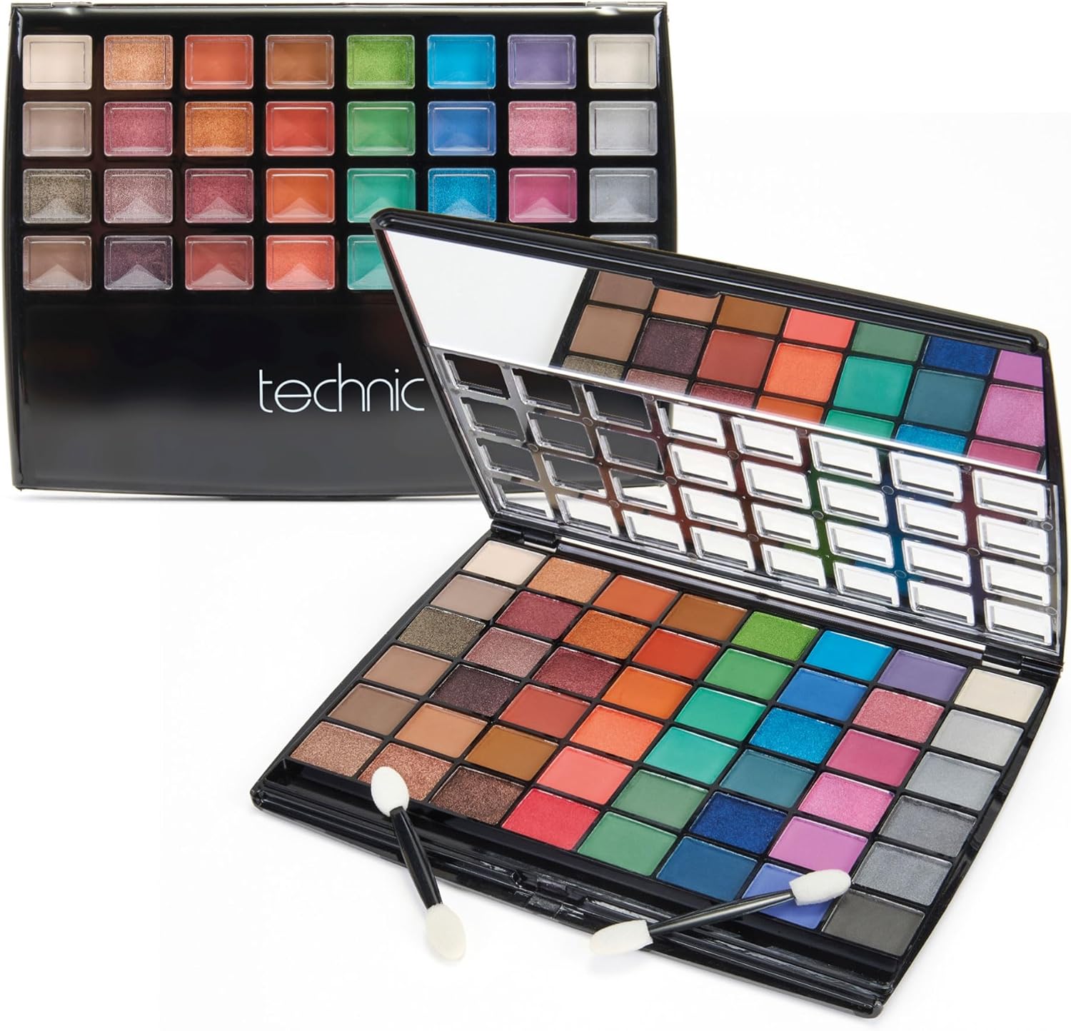 Technic 48 Eyes Eyeshadow Palette – Highly Pigmented Matte & Shimmer Shades with Mirror - Makeup Gift
