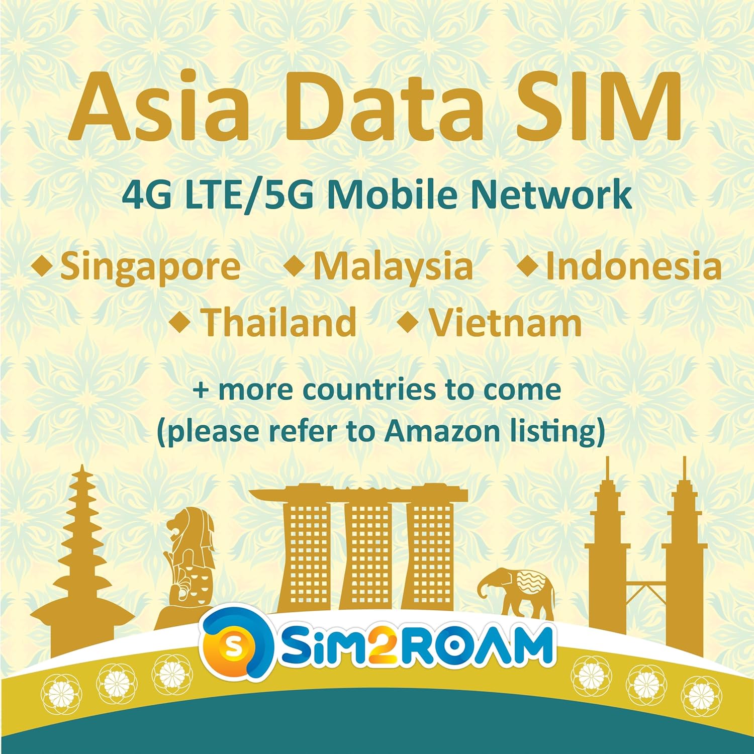 South-East Asia Data only SIM | Indonesia, Malaysia, Singapore, Thailand, Vietnam| 1GB Daily at 4G LTE High-Speed Internet Data