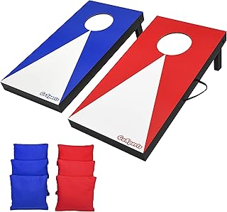 GoSports 2 ft x 1 ft Portable Size Cornhole Game Set with 6 Bean Bags - Great for Indoor & Outdoor Play (Choose Between Classic or Wood Designs)