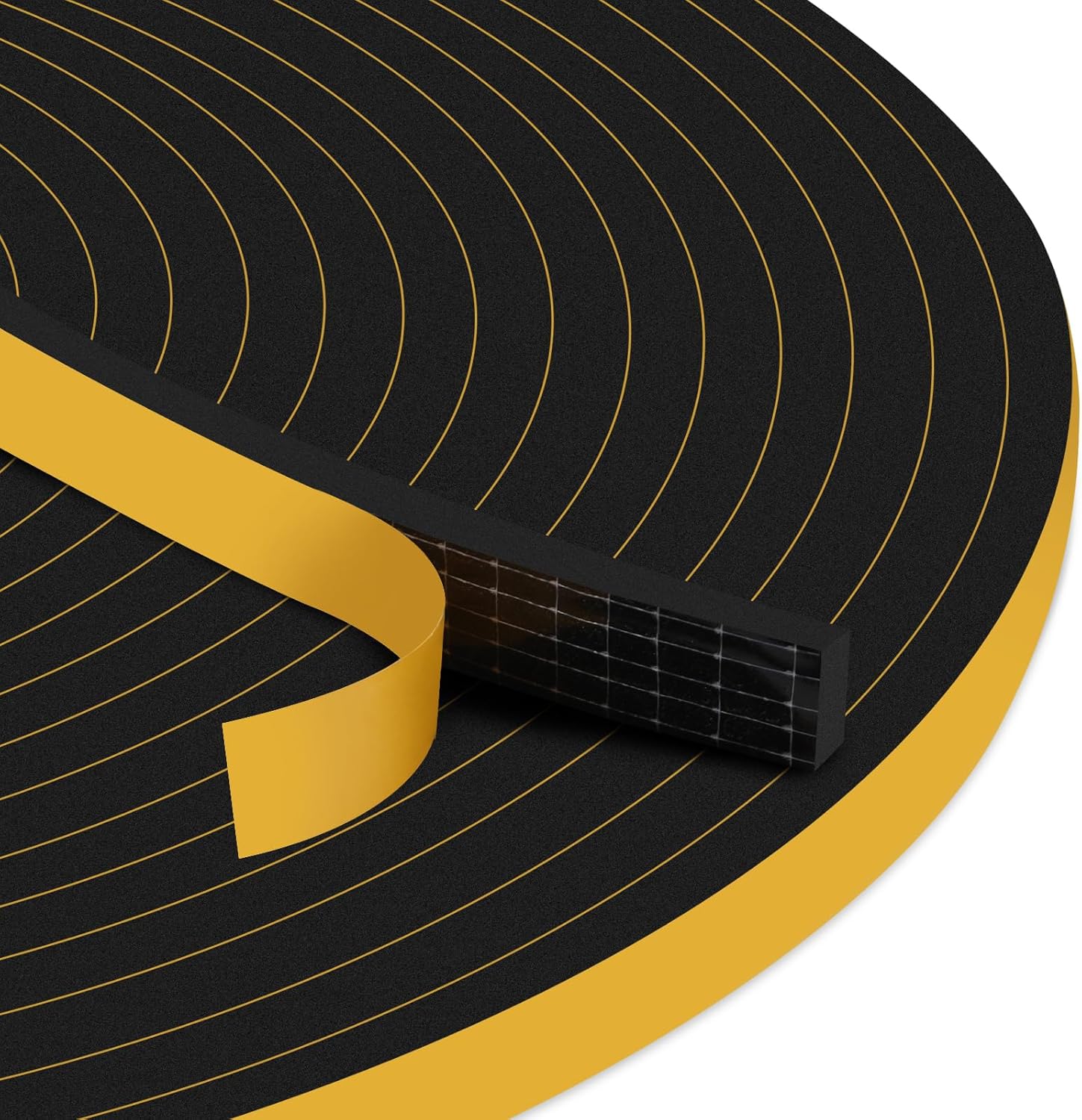 33Ft Door Weather Stripping, (1/2in x 1/4in), Strong Adhesive, Sound Proof, Door Insulation, Weatherproof Foam Tape for Doors, Weatherstripping for Doors Frames, Windows