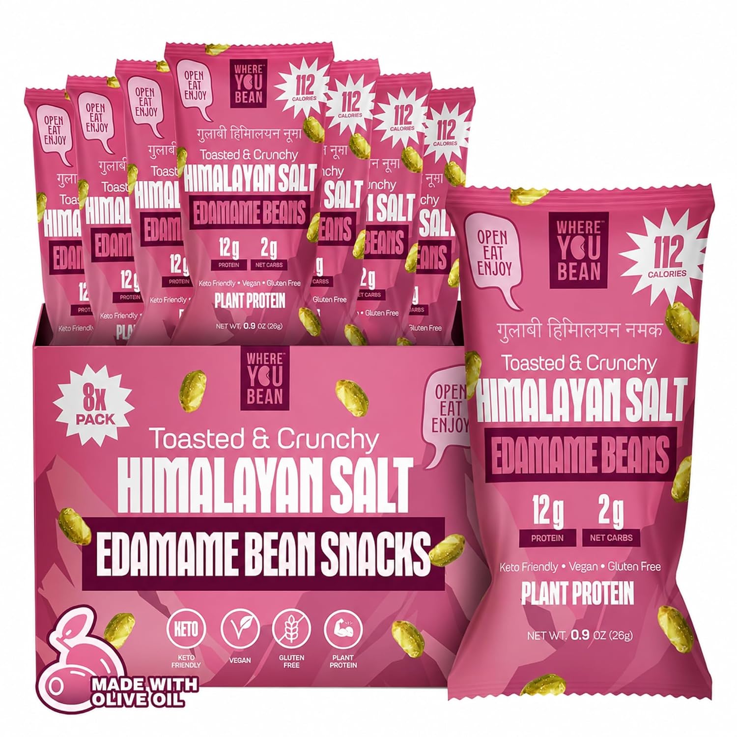 Where You Bean Edamame Beans Snack - Dry Roasted Edamame (Himalayan Salt)