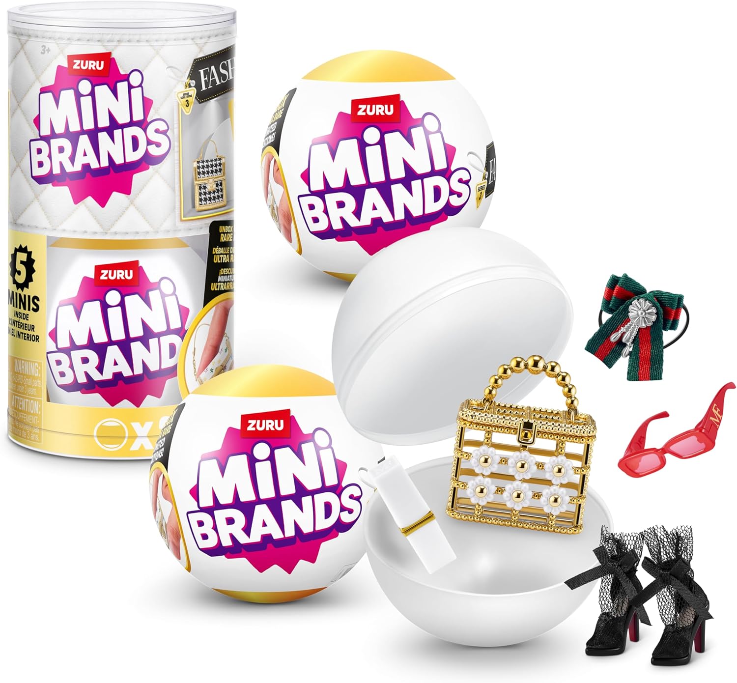 Mini Brands Fashion 2 Pack Series 3 by ZURU Real Miniature Fashion Brands Collectible Toy, 2 Capsules of 5 Mystery Miniature Brands for Girls, Teens, Adults and Collectors (2 Pack)