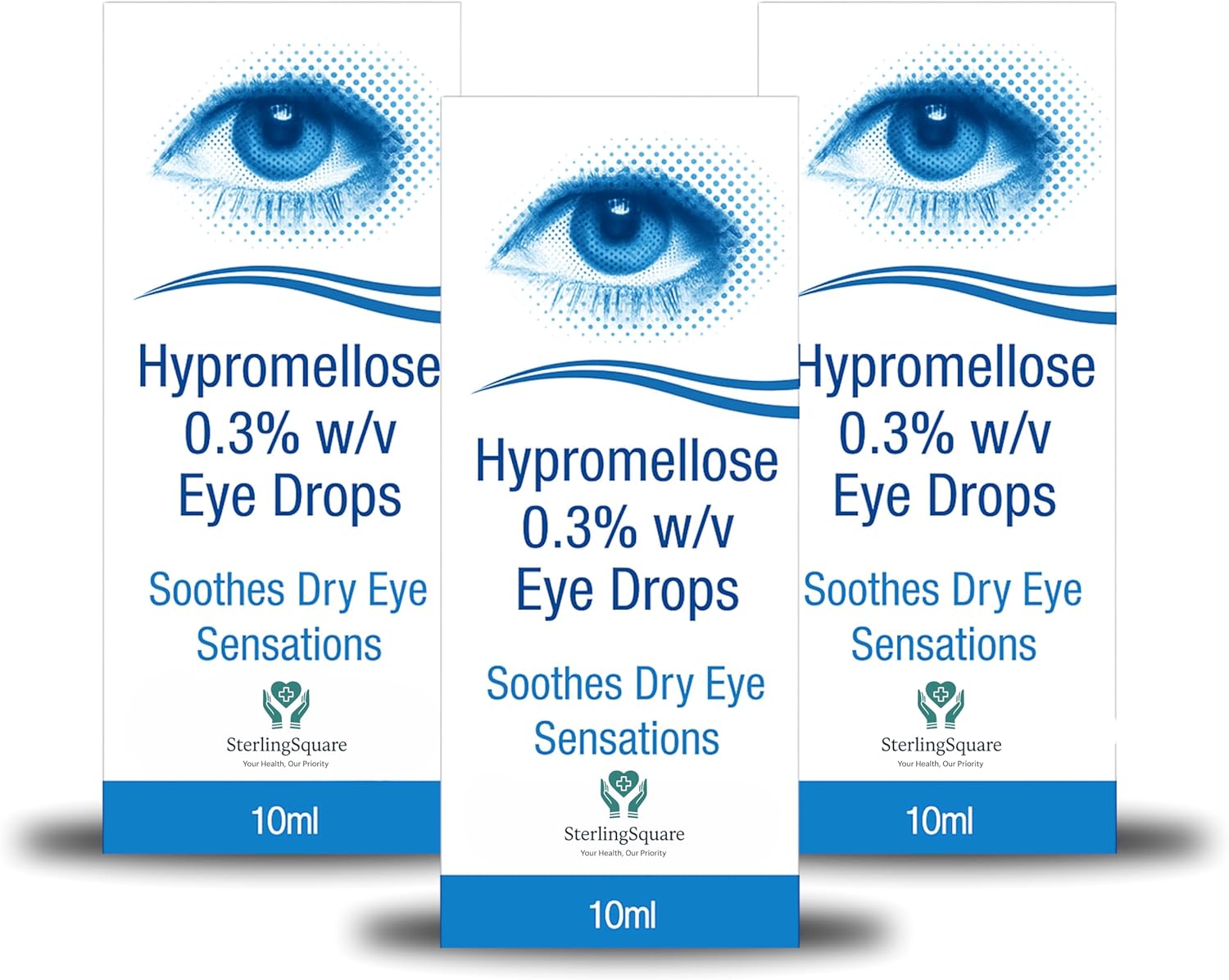 Hypro Mellose Eye Drops 0.3% - 10ml | 3 Pack for Dry Eyes Relief and moisturising Eye Drops - 10ml X 3 | SterlingSquare