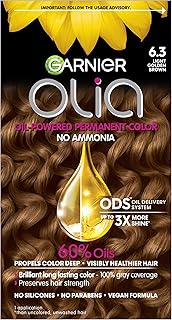Garnier Hair Color Olia Ammonia-Free Brilliant Color Oil-Rich Permanent Hair Dye, 6.3 Light Golden Brown, 1 Count (Packaging May Vary)
