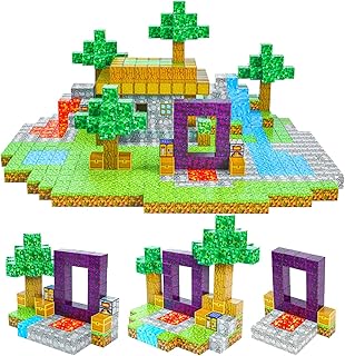 Kid Odyssey Magnetic Blocks - Mine Magnet Portal World Set, Magnetic Tiles Building Toys for Boys & Girl, Magnetic Montessori Toys Gifts for 3+ Years Kids