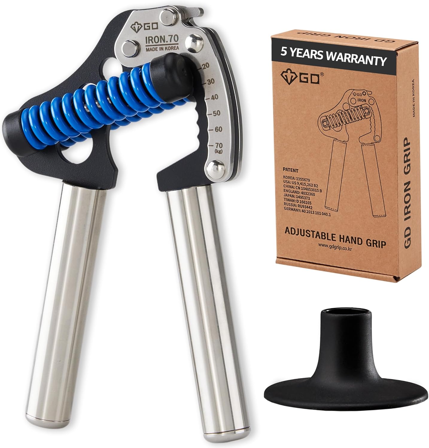 GD Iron Grip 70 Hand Grip Strengthener (Adjustable Hand Grip) Wrist and Forearm Strength Trainer Hand Strengthner