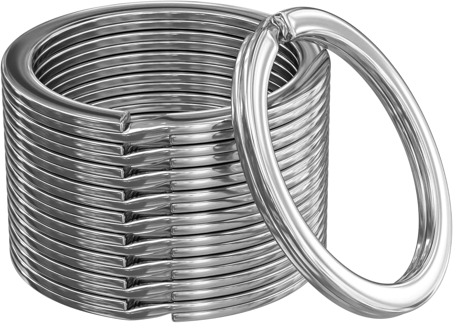 Metal Key Rings Large Flat Split in Bulk Heavy Duty Strong Keyrings Round Keychains Attachment for Car Office Home Dog Tag DIY