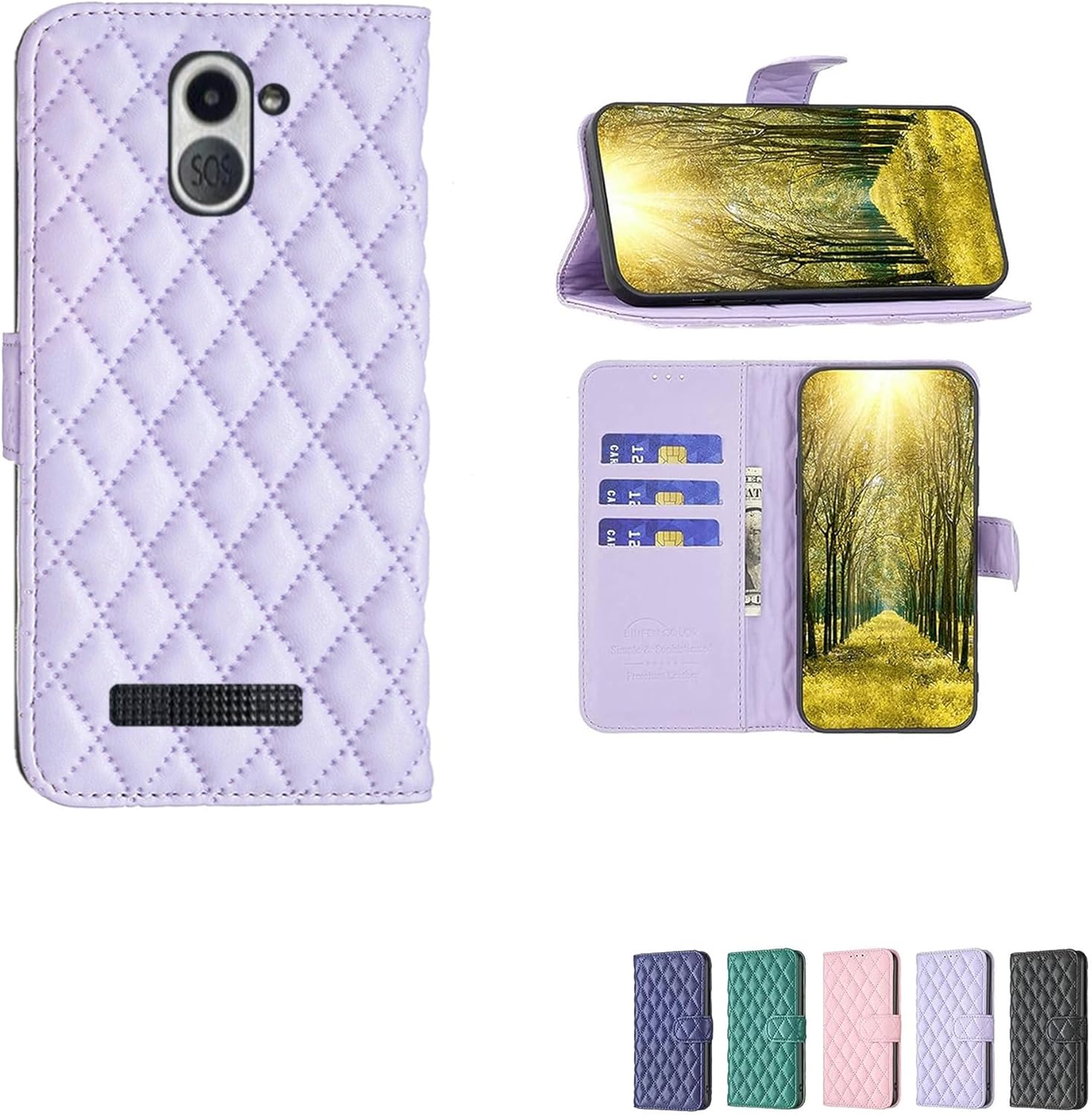 Aroepurt BERGSTROM H634 4G Case Compatible with BERGSTROM H634 4G Phone Case Cover Flip Stand Cover Women Wallet XXF Purple