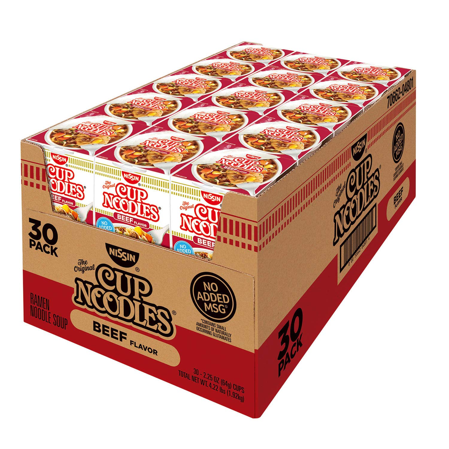 Nissin Cup Noodles, Beef Flavor 2.25 oz ea, 30 ct. A1…